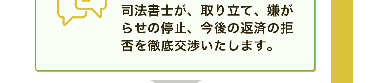 （２）の解決策にご納得いただけましたら受任契約を結びます。この手続きのあと司法書士がご相談者様の正式な代理人となってヤミ金業者と交渉することができます。