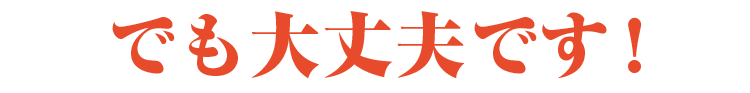 でも大丈夫です！